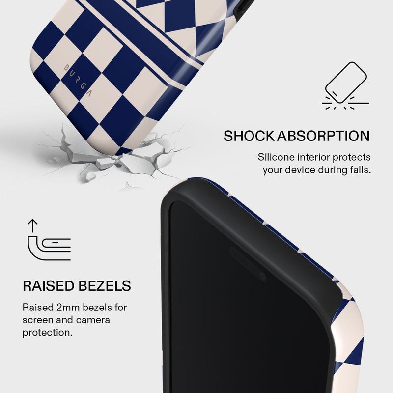 بورجا جراب بورجا آيفون  برو ماكس تشيك آند ميت بريميوم متوافق مع طبقة هجينة مزدوجة صلبة + حماية سيليكون - غطاء جوال مقاوم للخدش والصدمات - Image 4